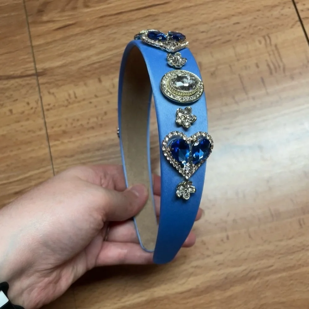 Blue Heart Embellished Headband